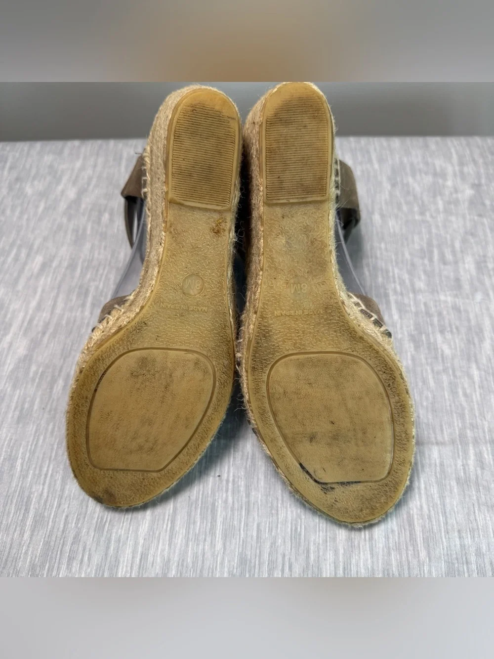 Vince “Stefania” Suede Espadrille Wedge Sandals | Quiet Luxury | Pumice | Size 8